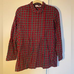 J Jill Uncommon Threads Flannel Plaid Top, Medium
